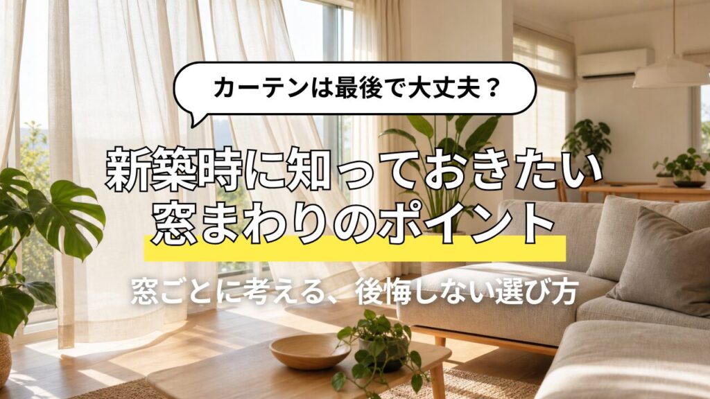 カーテンは最後で大丈夫？新築時に知っておきたい窓まわりのポイント