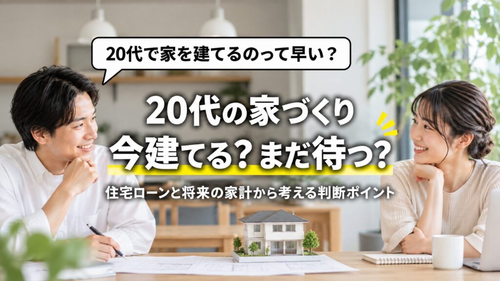 【20代の家づくり】まだ早い？「今建てる・まだ待つ」を考える判断ポイント