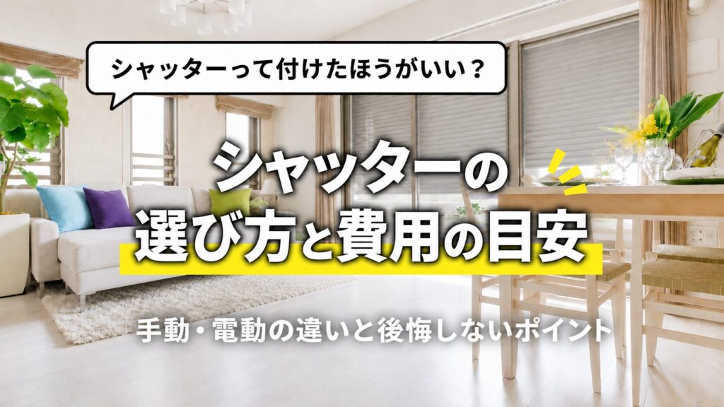 シャッターは必要？費用やメリット・デメリット、手動・電動の選び方とは？